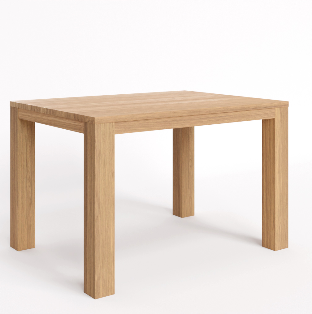 Stůl s lubem 90x90 rovné rohy dub